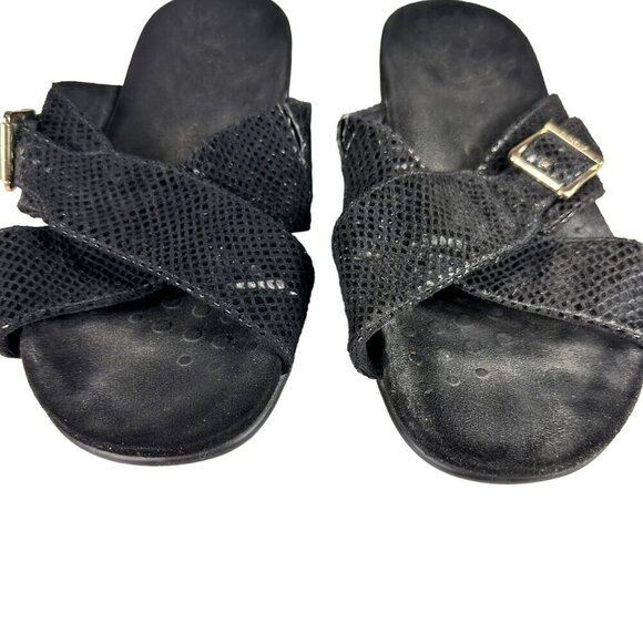 Vionic Black Sandals With Crossed Straps Size 10 - Picture 3 of 8